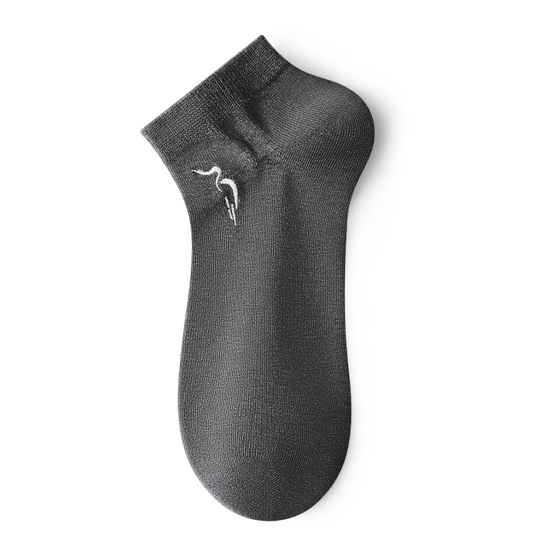 HLA Heilan Home Men's Pure Cotton Antibacterial Deodorizing Aloe Vera Essence Business Casual Low Cut Socks 5 Pairs