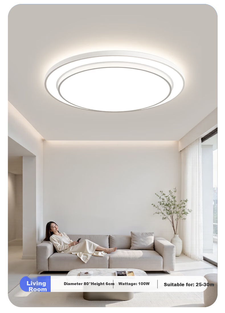 Dell Large Round Ceiling Light Modern Simple Eye-Care Living Room Bedroom Lamp Fixture New Model 16