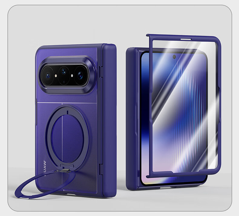 Zhilangni [Rotating Bracket | Integrated Shell and Film] Compatible with Huawei Pura X Max Phone Case Foldable Screen Protective Cover Central Axis Full Coverage Anti-Drop Matte Unisex New Model 13