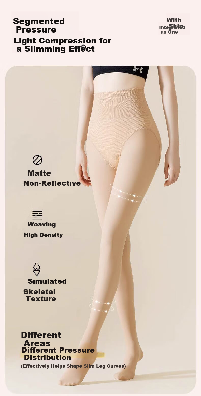 Langsha Women's Thin High-Waist Shaping Anti-Snag Sheer Tights Butt-Lifting Bare-Leg Effect Wire-Free Glossy Pantyhose 12