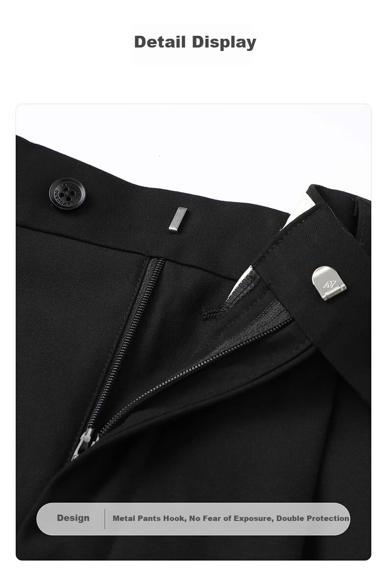 Langdeng Business Men's Formal Dress Pants Spring Autumn New Easy-Care Straight Slim Fit Commuter Suit Trousers for Men 24