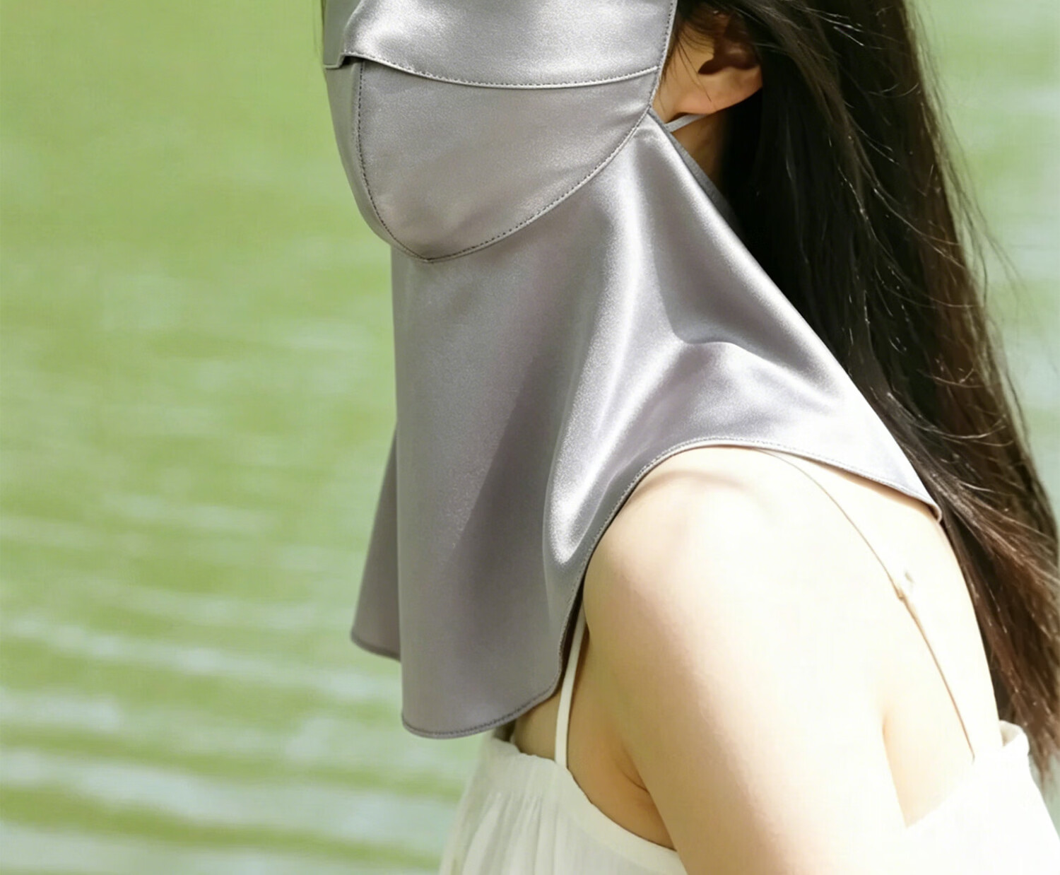 FANCET Silk Face Mask for Women Summer Full Face Sun Protection Mulberry Silk Facekin Breathable Eye Corner Neck Shoulder Guard Mask 16