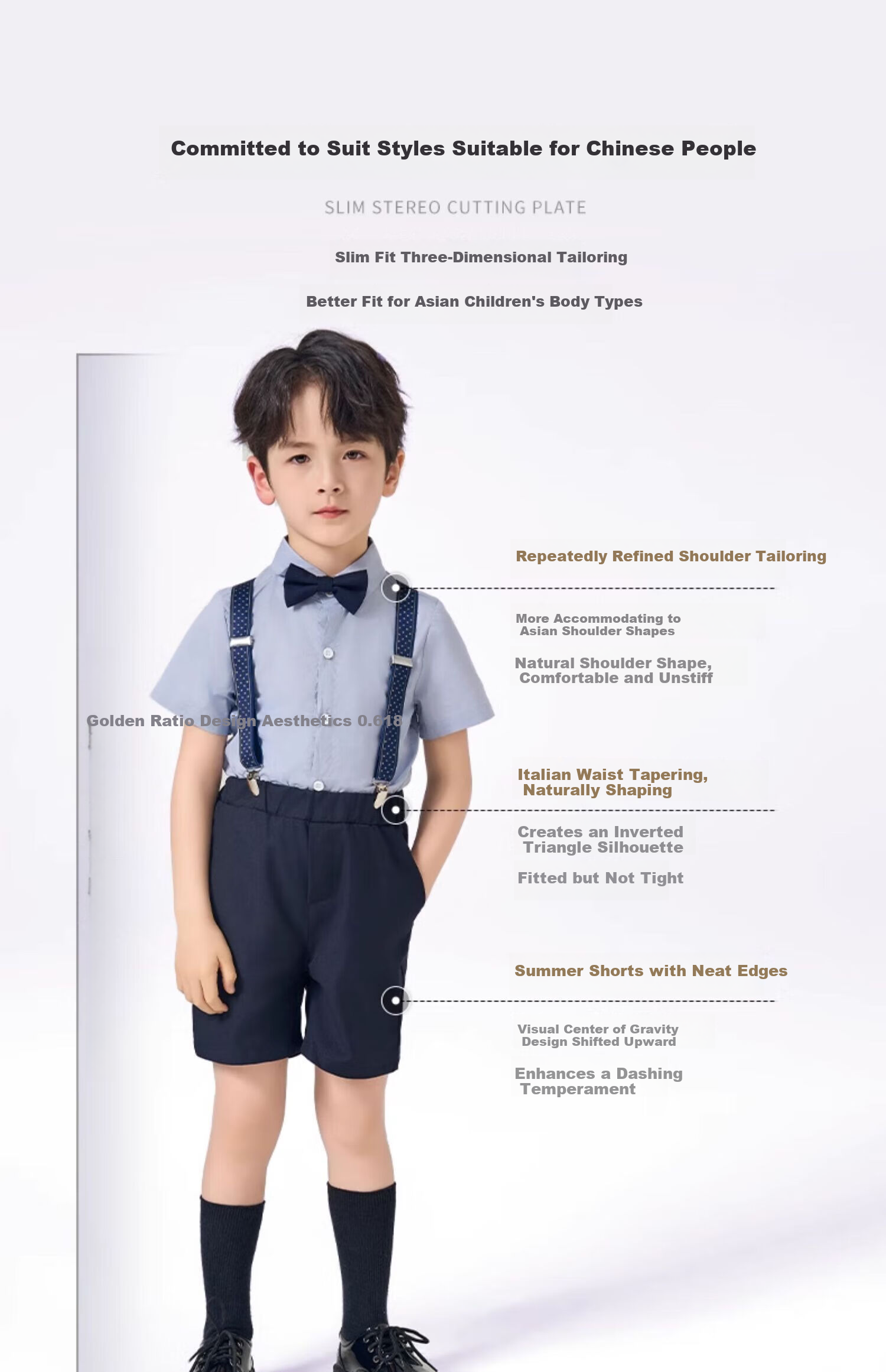 Romon Boys' Children's Performance Suit Boys' Birthday Flower Boy Kindergarten Graduation Suit Navy Blue 160 3