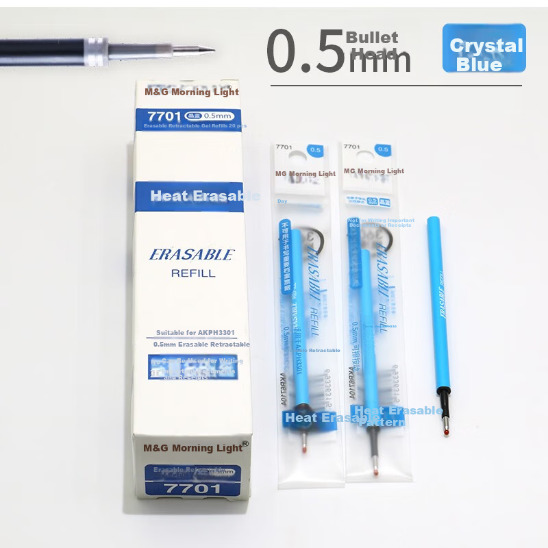 M&G Heat Erasable Gel Pen Refills 0.5mm Black 20pcs/Box AKR67K01A 7