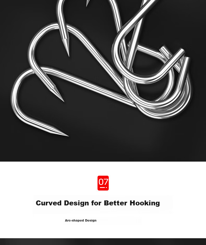 CHUSHE Stainless Steel Meat Hanging Hook Large Solid Thickened S-Shaped Hook for Curing Meat 9