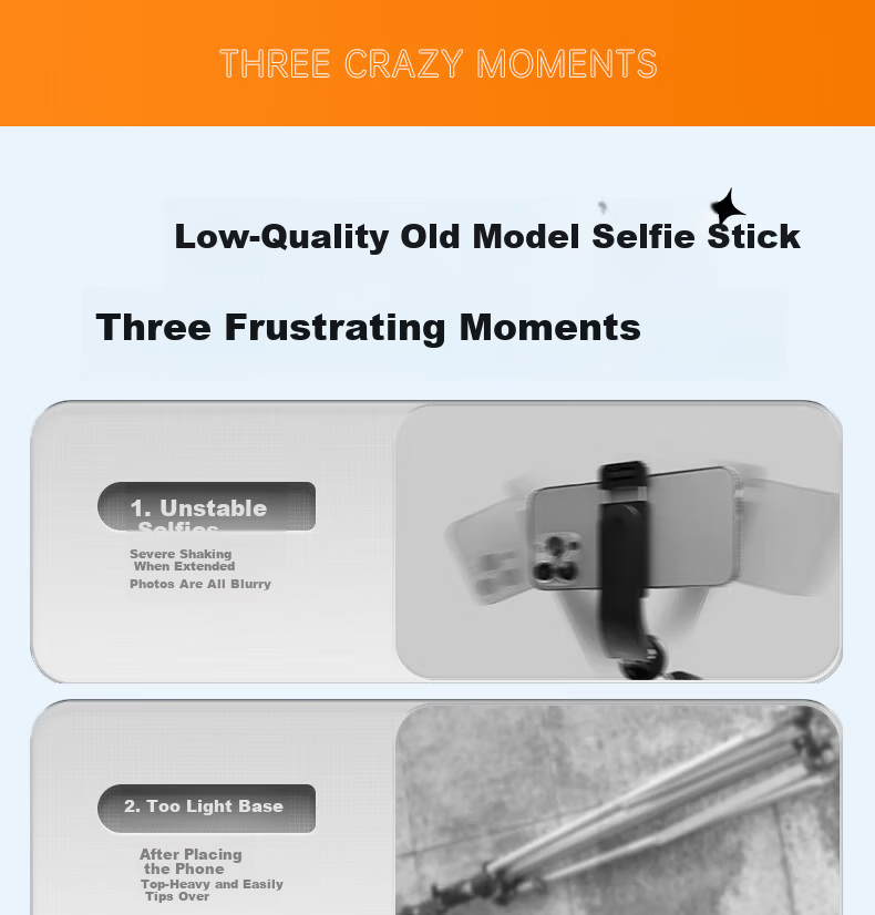 Suoying [Hot Sale 500K+] Selfie Stick Tripod Phone Holder Floor Stand 360° Rotation Anti-Shake 3-Axis Gimbal Portable Travel Live Streaming Desktop Shooting Rod 3