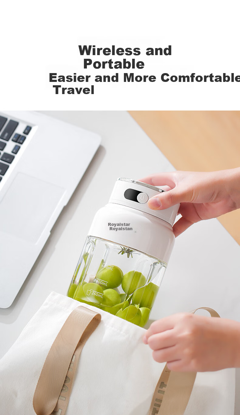 Royalstar Large Capacity Wireless Portable Juicer Multifunctional Juice Blender Ice Crushing Milkshake Fruit and Vegetable Cup Digital Display Direct Drinking 1200ML RZ-80PY1 16