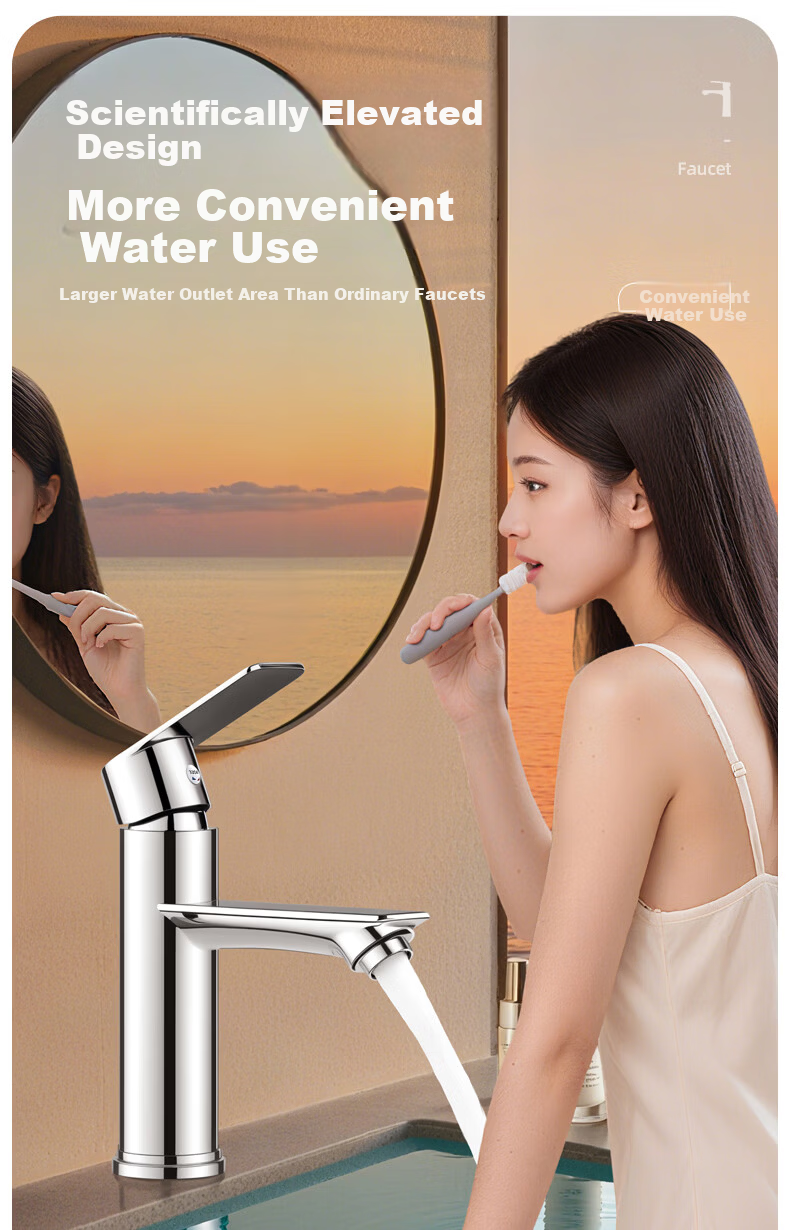 Baihan Basin Faucet Bathroom Sink Faucet Washbasin Splash-proof Hot and Cold Water Faucet 9