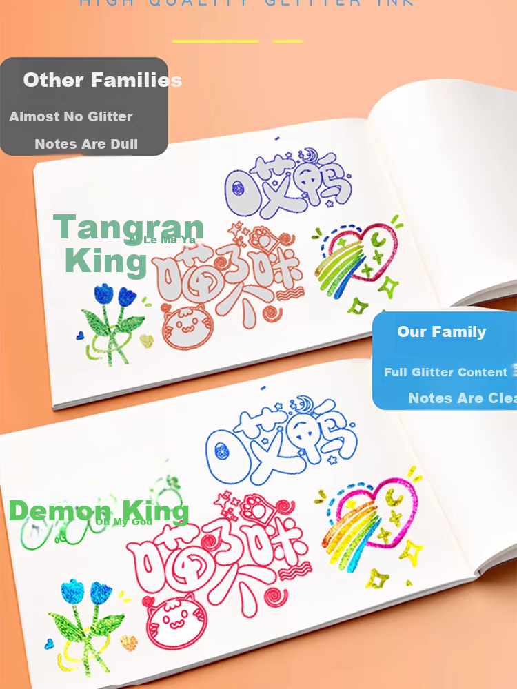 Meijiwan 12-Color Double-Line Outline Pen Set Thick Glitter Quick-Dry Pearl Journal Marker DIY Kids Double-Line Pens 8