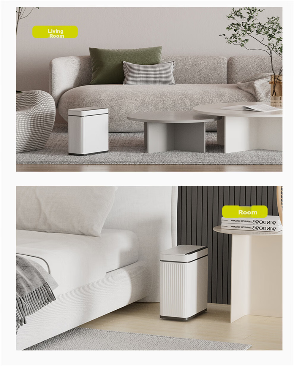 EKO Smart Sensor Trash Can 10L Matte White with Lid Stainless Steel Recommended by Zhang Ruoyun 9677 10