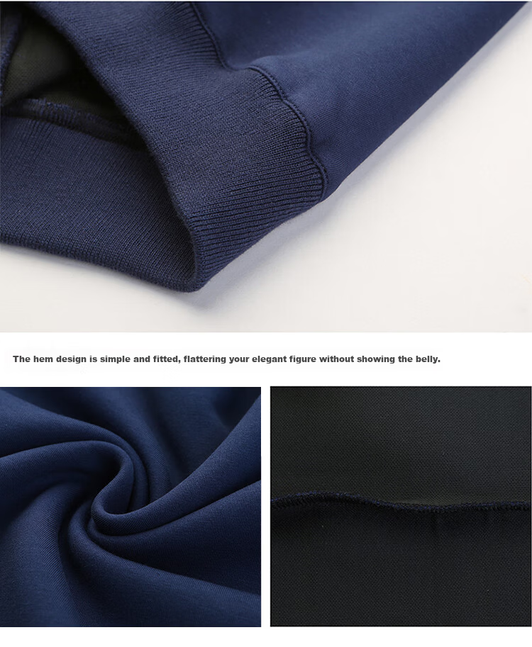 ROMON Men's Sweatshirt, Spring Trendy Long-Sleeve T-Shirt, Business Casual Loose Round Neck Top, Base Layer, L52 Blue 4XL 15