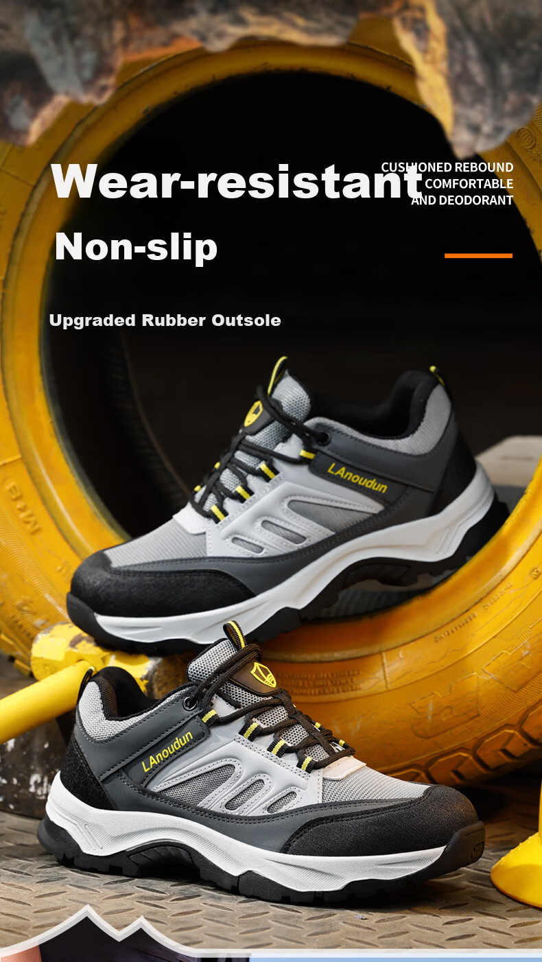 Blue Owl Shield Men's Anti-Static Labor Protection Shoes Gas Station Steel Toe Anti-Smash Puncture-Resistant Lightweight Safety Work Shoes D299A Size 40 2