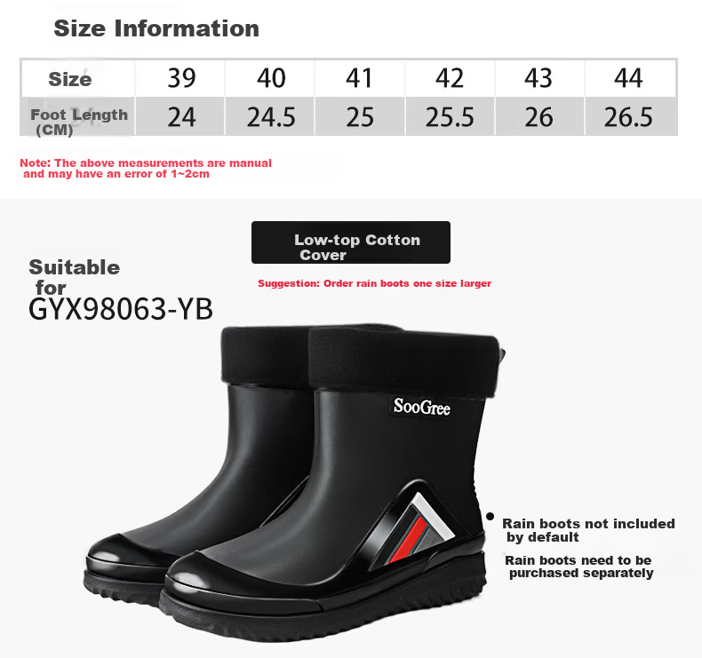 SooGree Men's Mid-Calf Waterproof Non-Slip Durable Rain Boots Outdoor Work Fashion Rubber Shoes 10