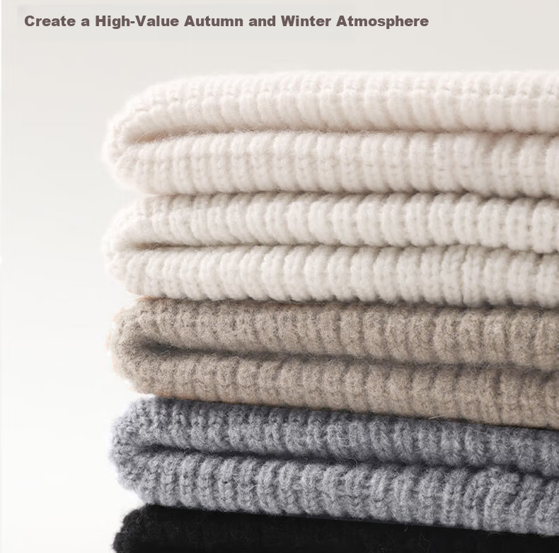 Woodpecker Women's Wool Knit Beanie Autumn Winter Warm Earflap Loose Thickened Wool Blend Hat 14
