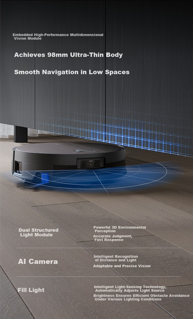 ECOVACS Deebot X Fully Embedded High-End Model Robot Vacuum Cleaner with Sweeping, Mopping, Washing, and Drying Functions, Automatic Self-Cleaning, First Fully Embedded Hidden Drum Floor Washing Robot 35