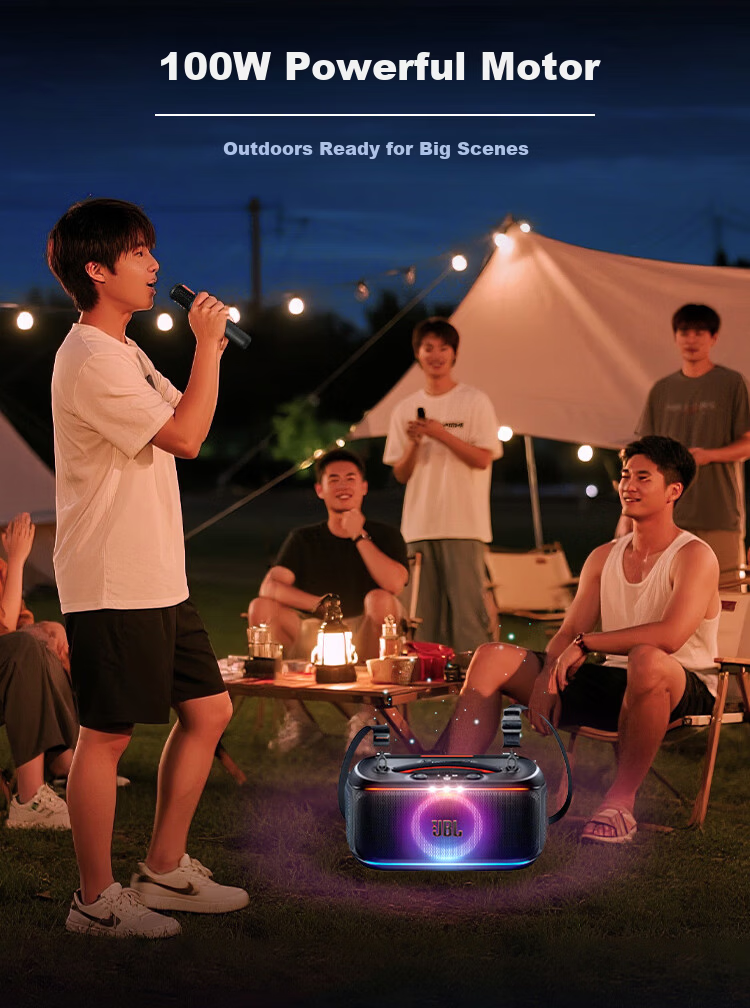 JBL PARTYBOX ON THE GO 2nd Gen Wireless Bluetooth Speaker Long Battery Life Bass Outdoor Portable Mobile Karaoke Party Smart Speaker 4