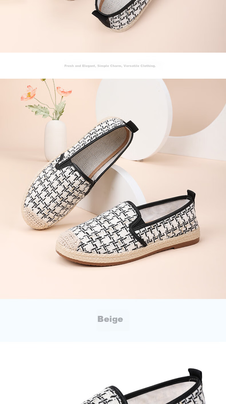 BUSHEYUAN Women's Slip-On Flat Breathable Old Beijing Cloth Shoes for Middle-Aged and Elderly Moms 430-7080 Black Size 36 13