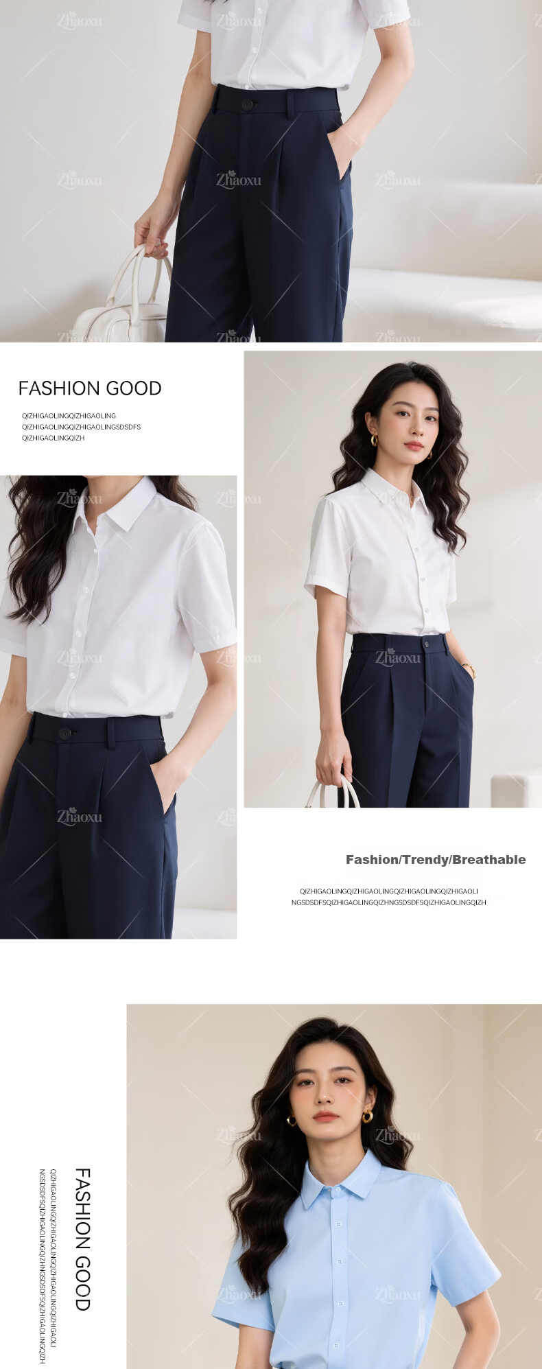 Chaoxu White Shirt Women Summer Short Sleeve Innerwear Professional Formal White Blouse 2026 Bank Uniform Top 14