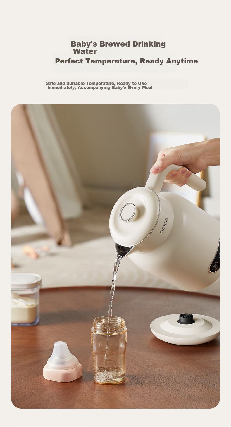 OIDIRE Smart Temperature Control Kettle Electric Water Kettle Multi-Stage Temperature Adjustment 316 Stainless Steel Seamless Inner Liner Insulated Health Kettle 1.2L ODI-DR10 8