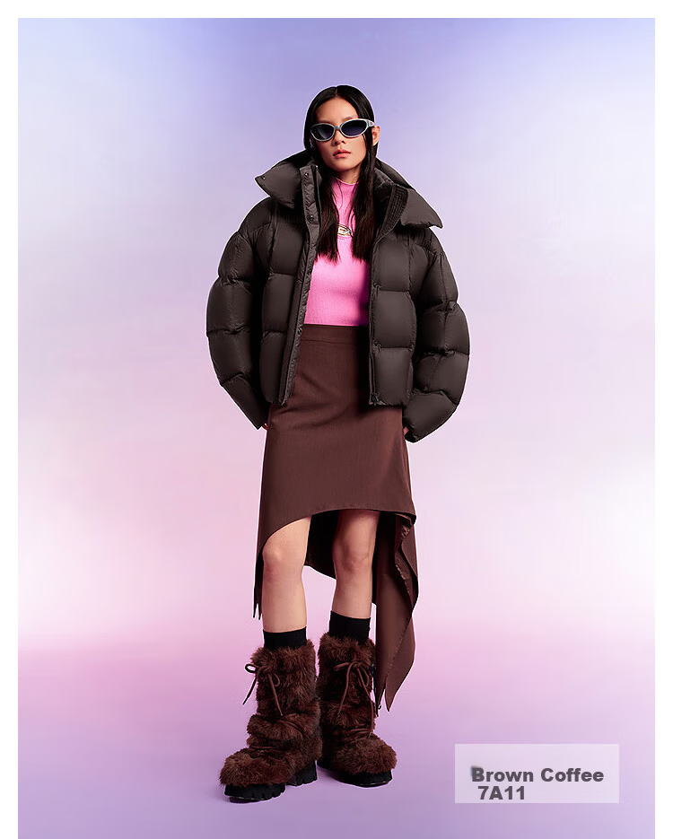 BOSIDENG Off-Season Winter Puff Down Jacket Women 90% Down Thickened Detachable Hood Loose Short Lazy Style Coat 16