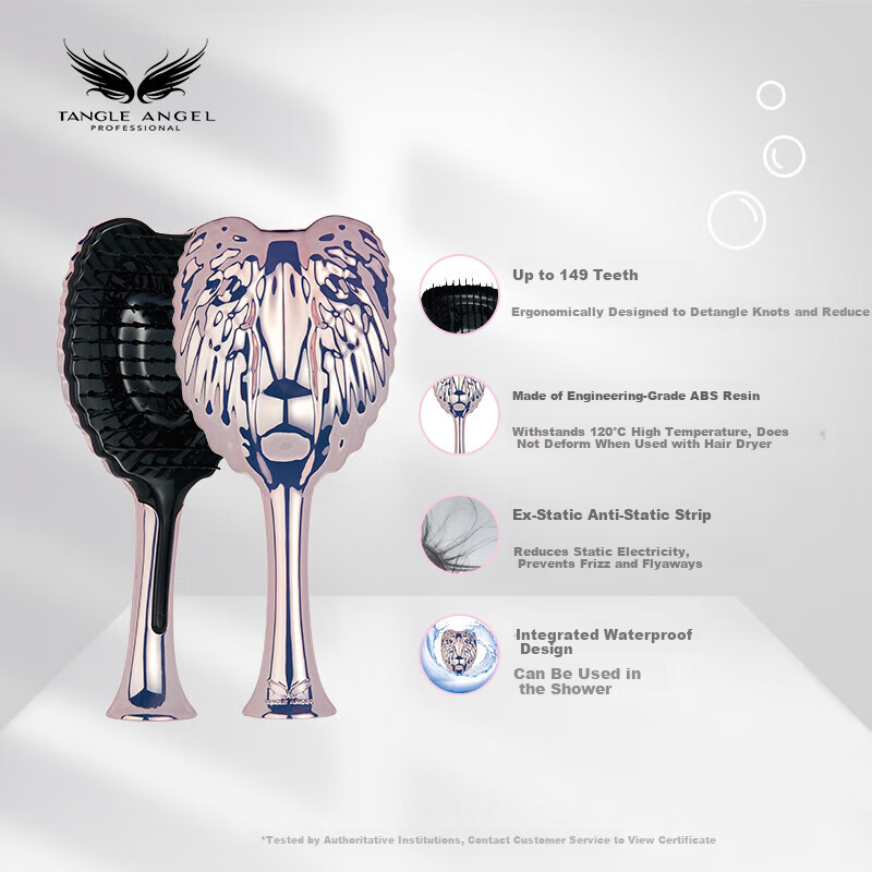 Tangle Angel Hairbrush UK Angel Princess Hairbrush Hair Massage Brush Holiday Gift for Girlfriend PRO Titanium White