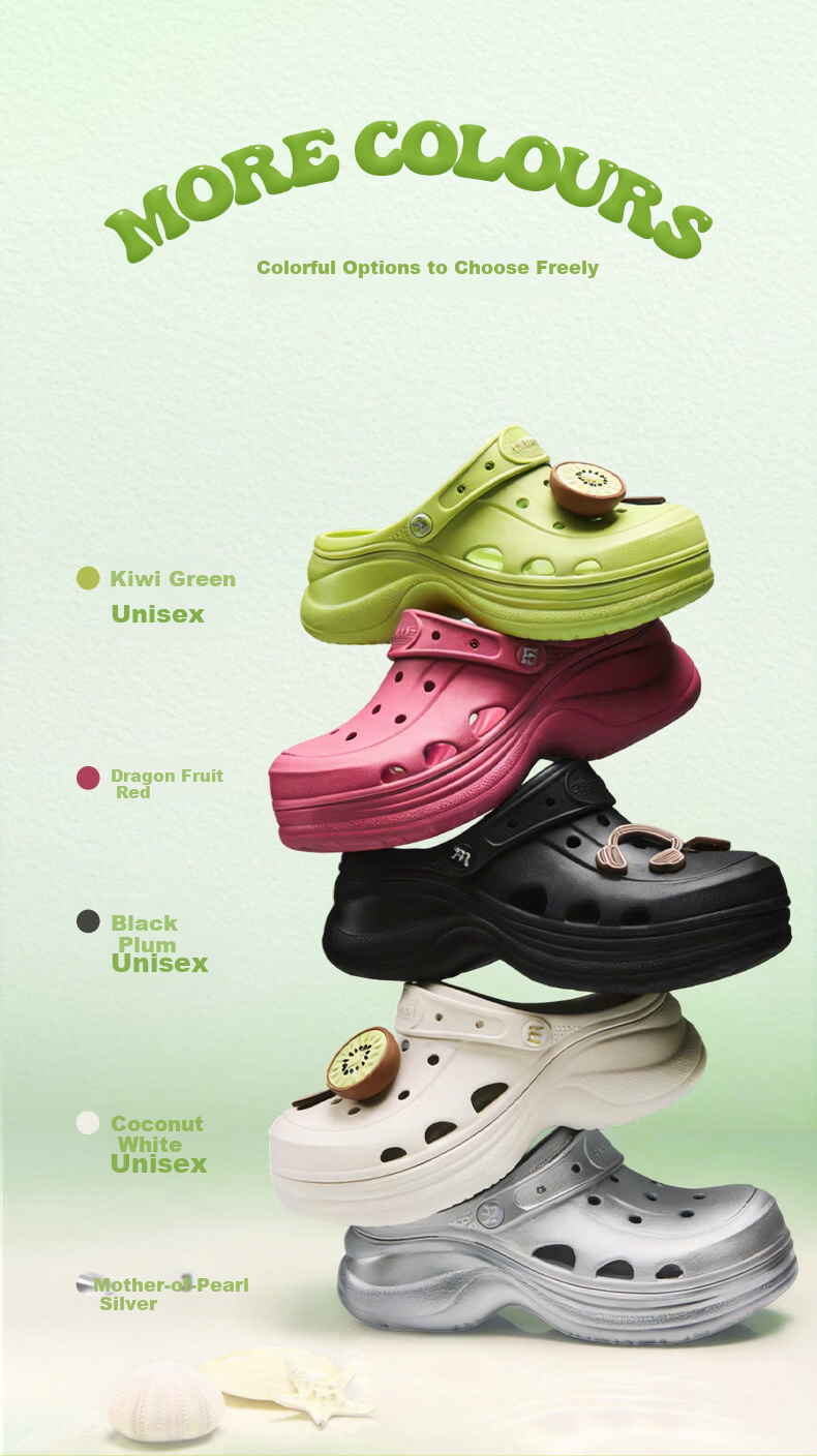 Tianmeiyi Hou Minghao Song Zuer Style Shell Hole Thick Sole Height Increasing Sandals Unisex Summer Beach Slippers 8