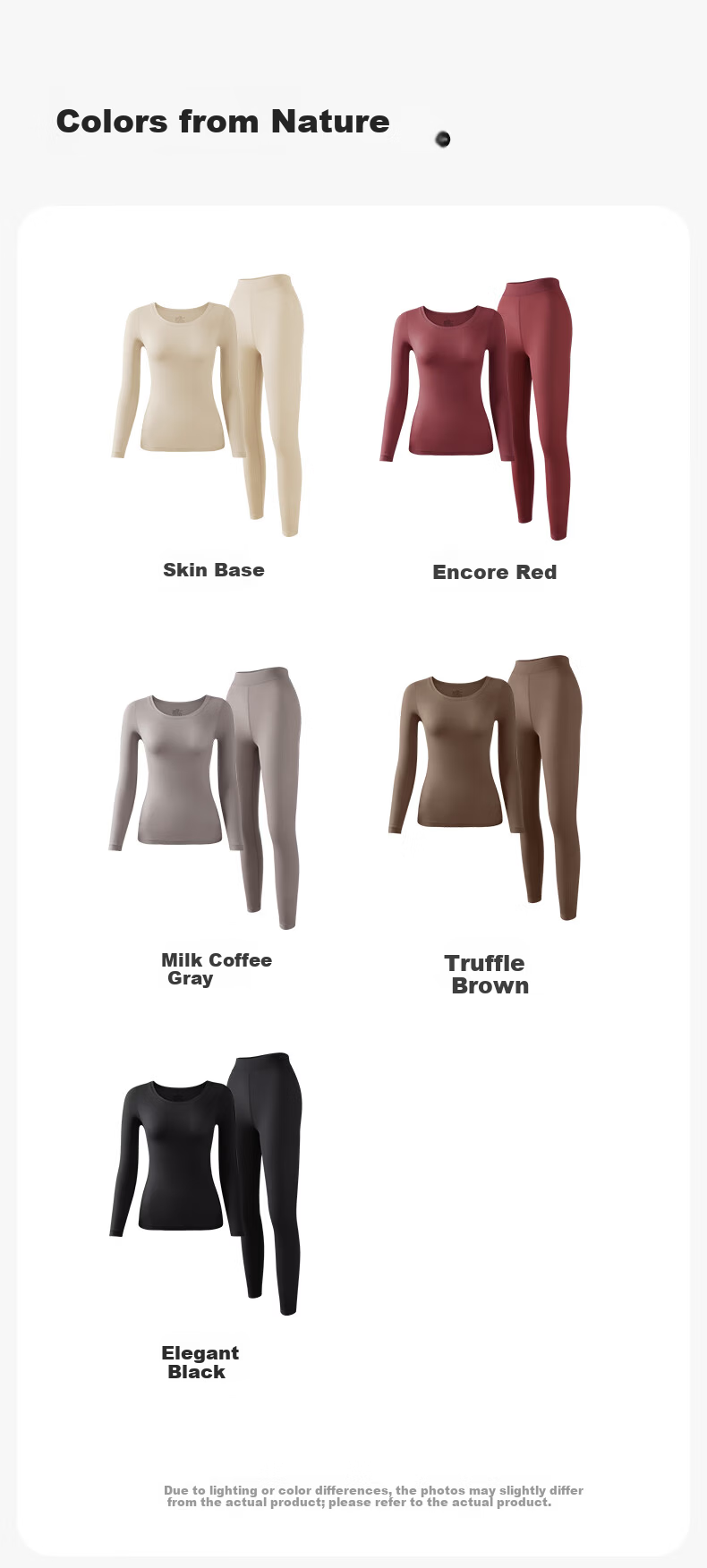 Herbal Original Skin Women's Thermal Underwear Set Autumn Top and Bottom Hyaluronic Acid Ultra-Thin Invisible Seamless Skin Care Shirt 13