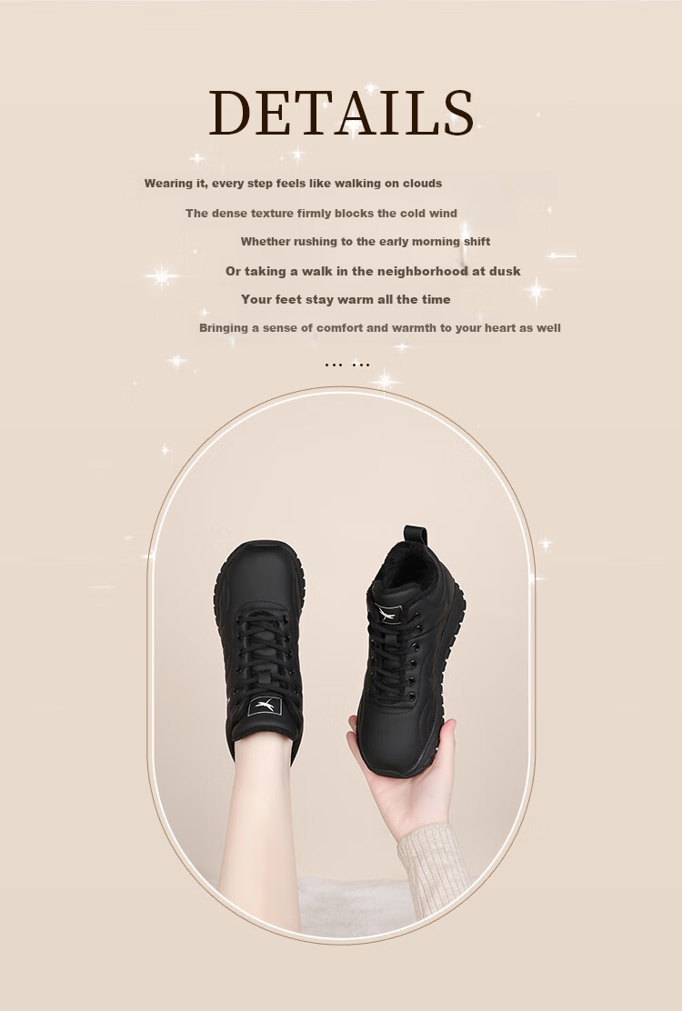 Red Dragonfly Women's Sports Shoes Fleece Lined Warm Casual Lightweight Travel Shoes Soft Sole Wear-Resistant EXC450771 Black Size 38 3