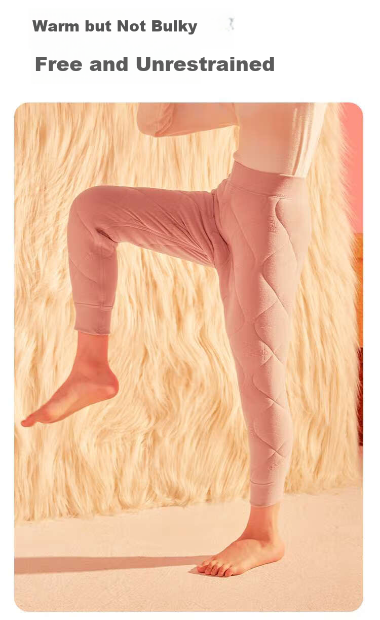 Hodo Kids School Uniform Thermal Cotton Pants Girls Warm Fleece-Lined Thickened Winter Inner Pants Boys Warm Trousers 13