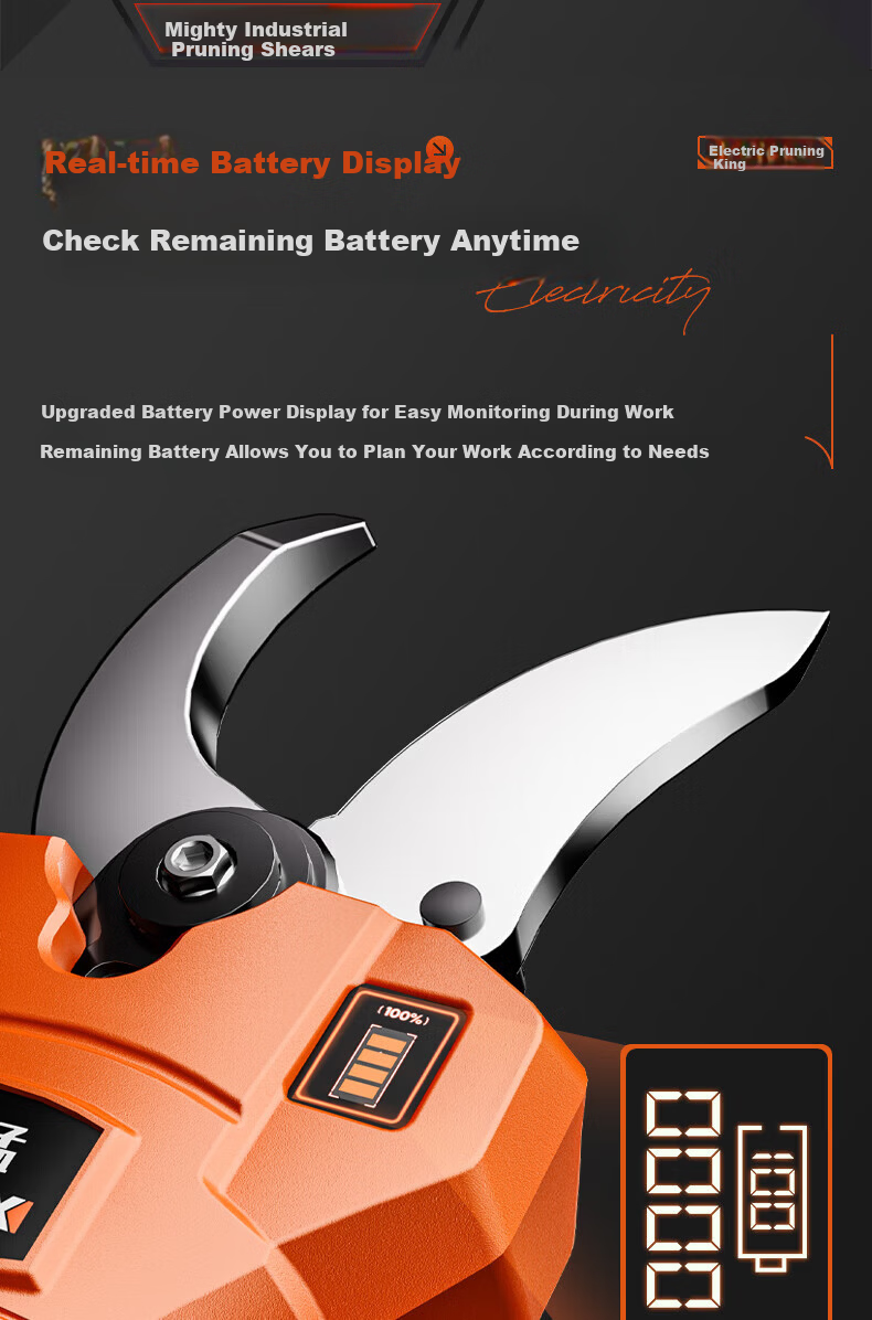 Weimeng Electric Pruning Shears Cordless Garden Branch Cutter Fruit Tree Pruner Gardening Scissors 13