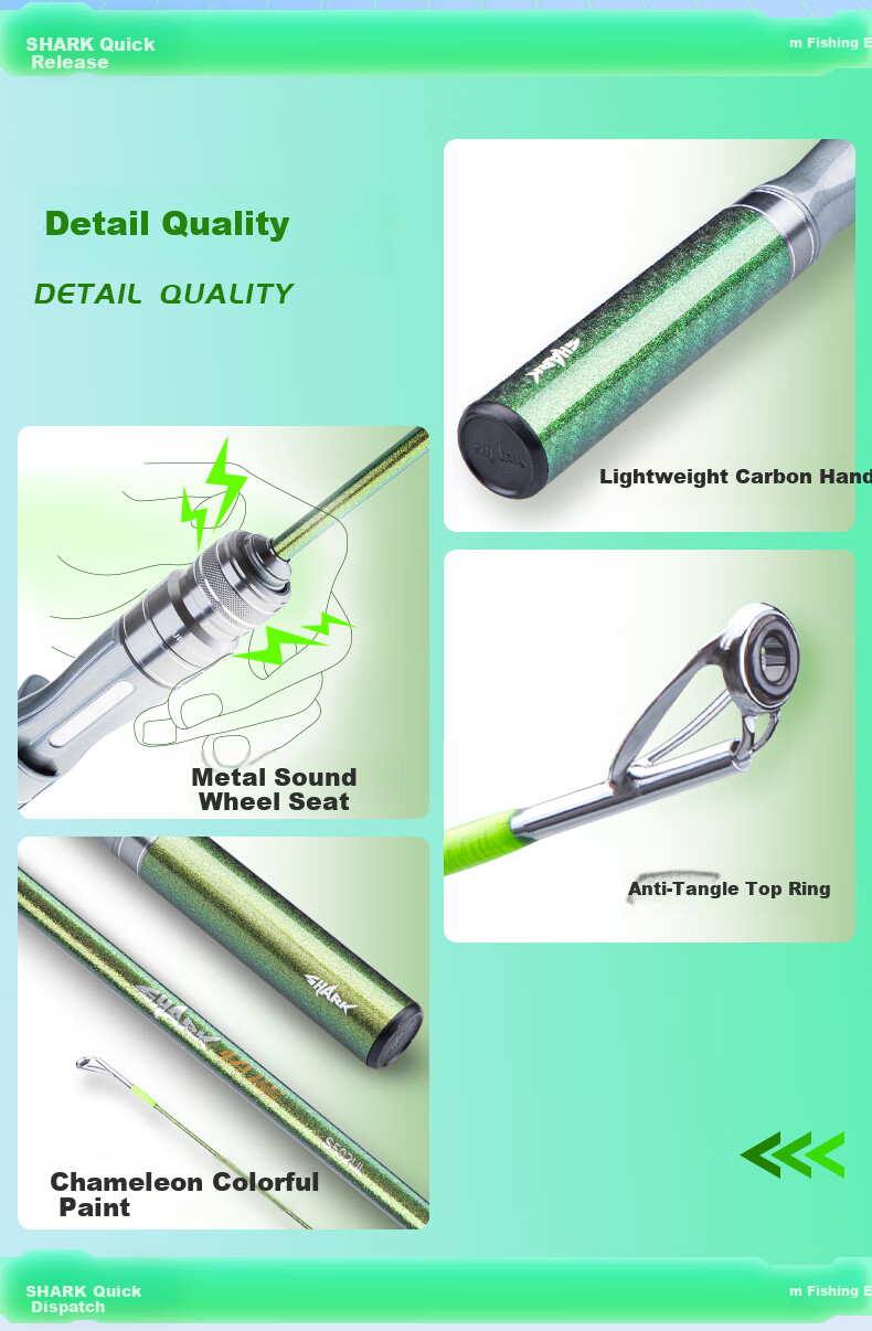 FishingFans Quick Shark Ma Kou Micro Lure Rod UL Solid Tip Stream Casting Rod 1.5m Gun Handle Water Drop Reel Left-Handed Set 2