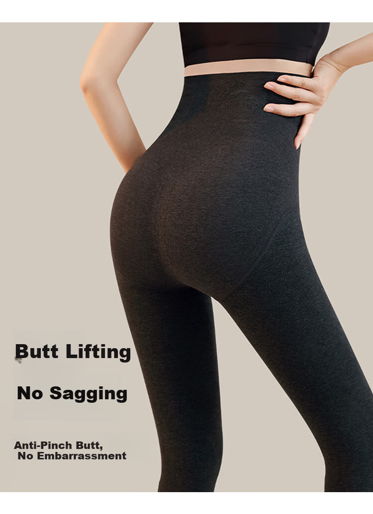 GRACEWELL Women's High-Waist Herringbone Shaping Seamless Thermal Leggings Fleece-Lined Slimming Tights for Autumn and Winter 5