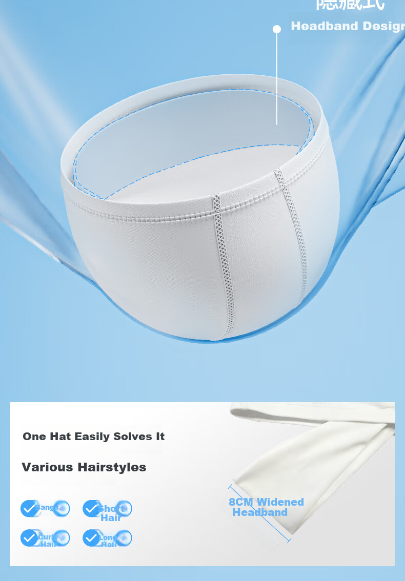 LI-NING Unisex Comfortable Fabric Swim Cap for Long Hair, Fashionable Ear Protection, Non-Tight, Non-Sticky Hair Swim Cap 6014 White 3