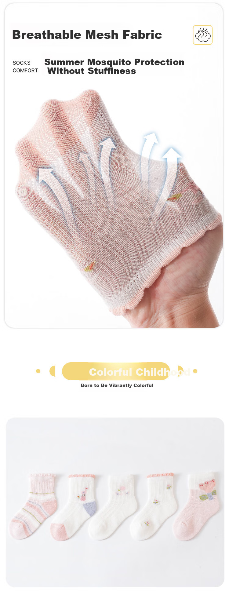JOYNCLEON Kids Socks Girls Summer Thin Breathable Mesh Seamless Mid-Calf Baby Socks Jyf183118 11