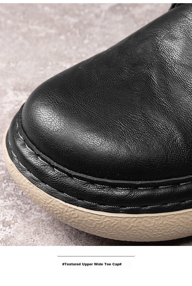 G.N.Shi Jia Men's Martin Boots Autumn Winter New Fashion Retro Work Shoes Casual Mid-top Lace-up Leather Shoes for Men 4