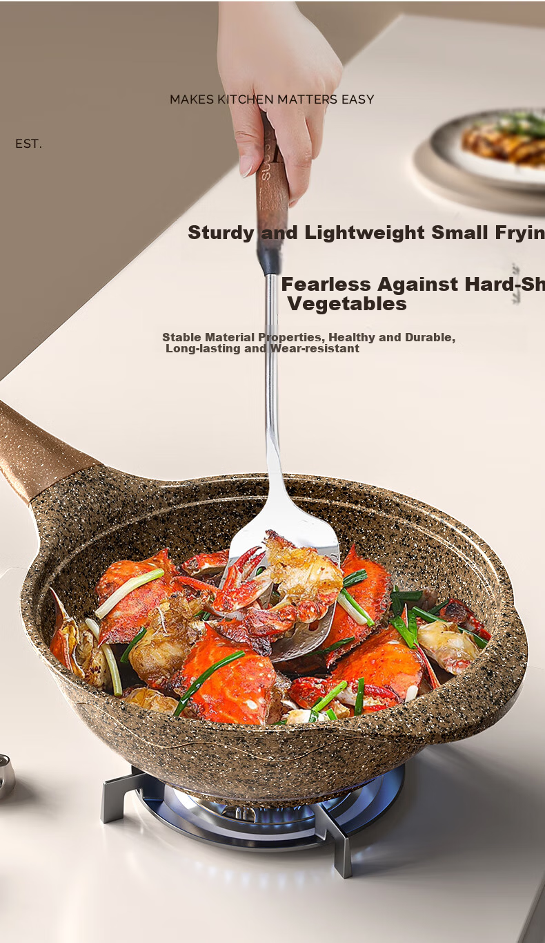 Amercook Alfita Non-Stick Maifan Stone Frying Pan Flat Bottom Stir-Fry Pan Skillet for Induction and Gas Cooktops 12