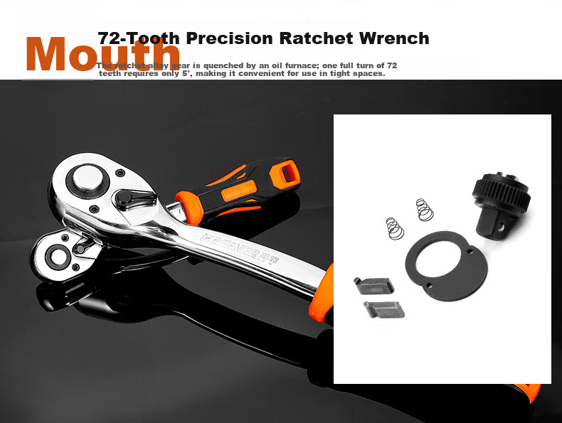 GREENER 122-Piece Professional Auto Repair Tool Set with Large, Medium, and Small Ratchets, Household Combination Wrenches, Complete Kit 6