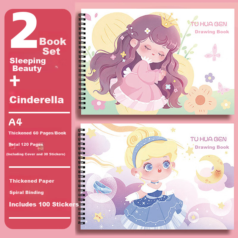 Jufu A4 Children's Drawing Book Sketchbook for Kindergarten and Elementary Students Grade 1 Blank Art Drawing Book Thickened White Paper for Markers and Hand Drawing Doodle Paper