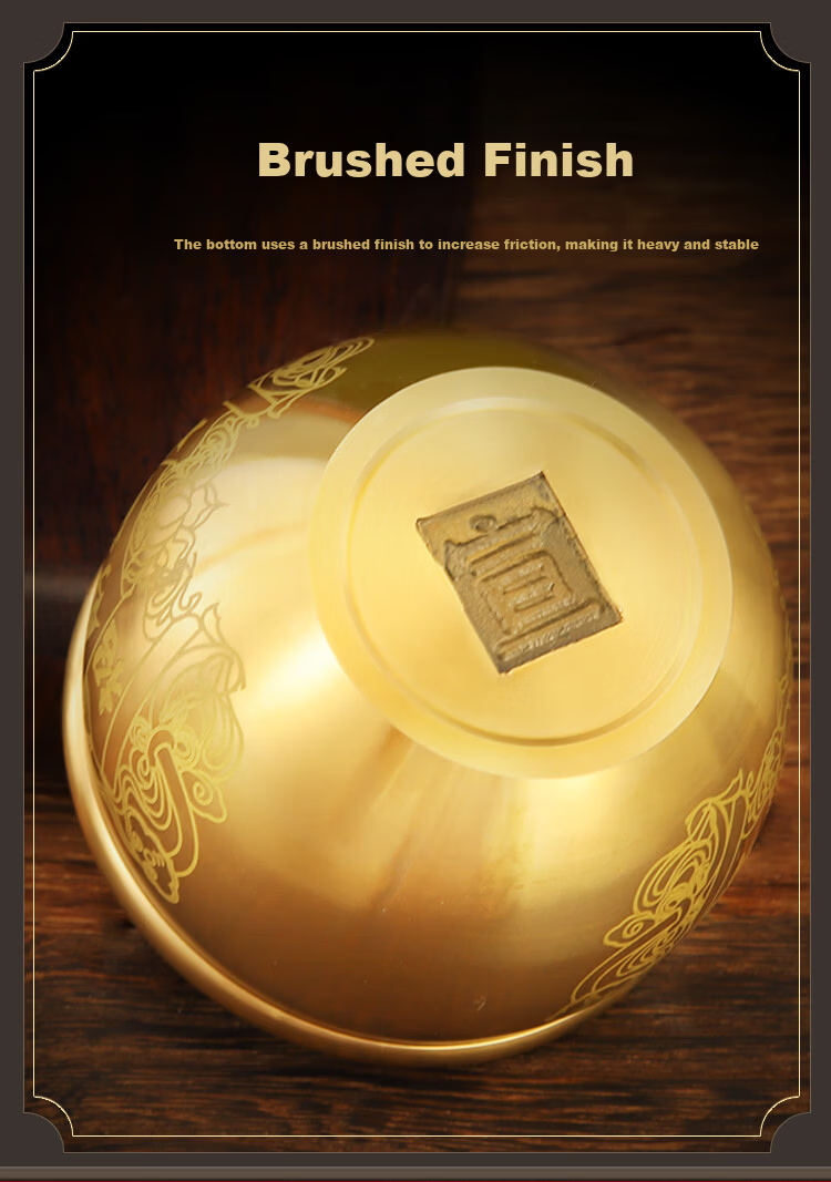 Binyue Brass Money Pot, Copper Treasure Basin, Refrigerator Decoration, Office Fortune-Turning Money Box, Savings Jar for Store Opening 6