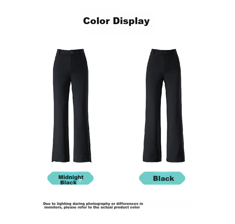 ESE-Y Women's Micro Flared Pants 2026 Spring New High Waist Slim Fit Draped Stretch Office Trousers Midnight Black 30S 30