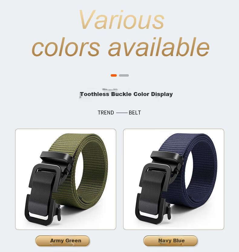 HOCR Men's Automatic Buckle Outdoor Climbing Casual Canvas Belt Trendy Versatile Simple Tactical Denim Belt 4