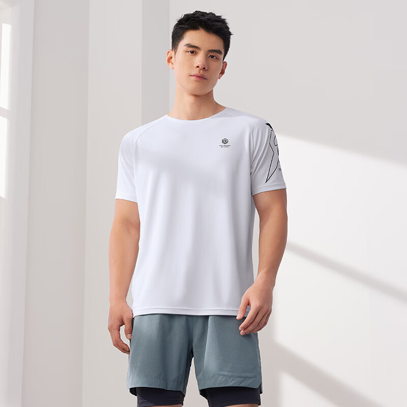 361° Men's Short Sleeve T-Shirt Spring Summer Quick-Dry Loose Fit Sports Running Fitness Training Casual Wear 652524101-1