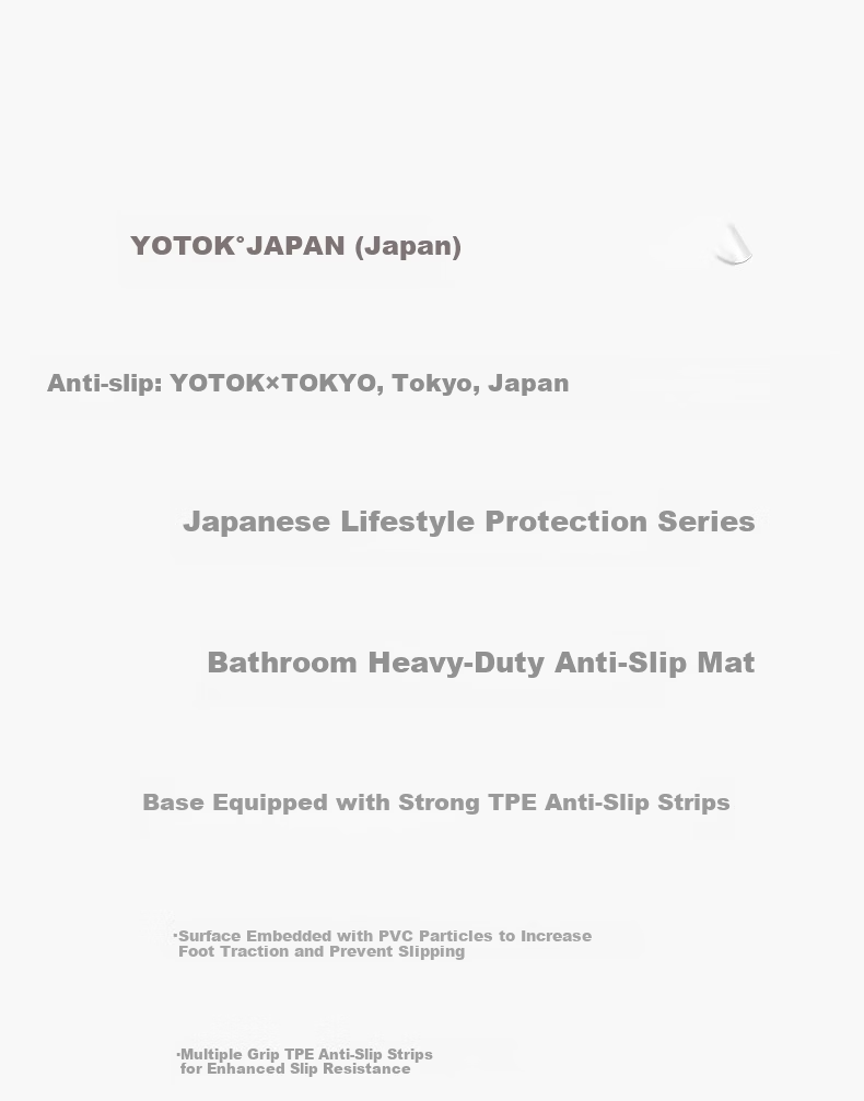 YOTOK Official Genuine Bathroom Non-Slip Mat Waterproof Anti-Slip Shower Mat for Toilet and Shower Room (Japan) 14