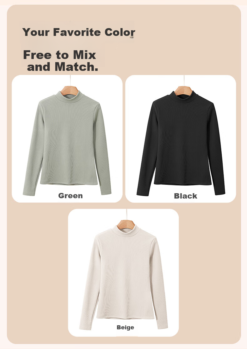 LangSha Women's Thermal Thickened Ribbed Base Shirt Autumn Winter 2025 New Half Turtleneck Knit Elegant Top 21