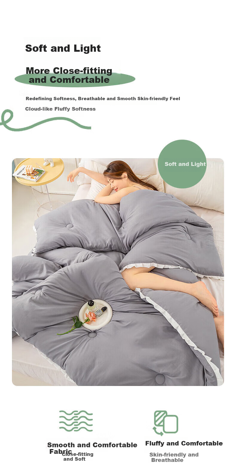 Grace Thickened Fiber Quilt Single Dormitory Quilt Autumn Winter 8 Jin Gray 150*200cm 1