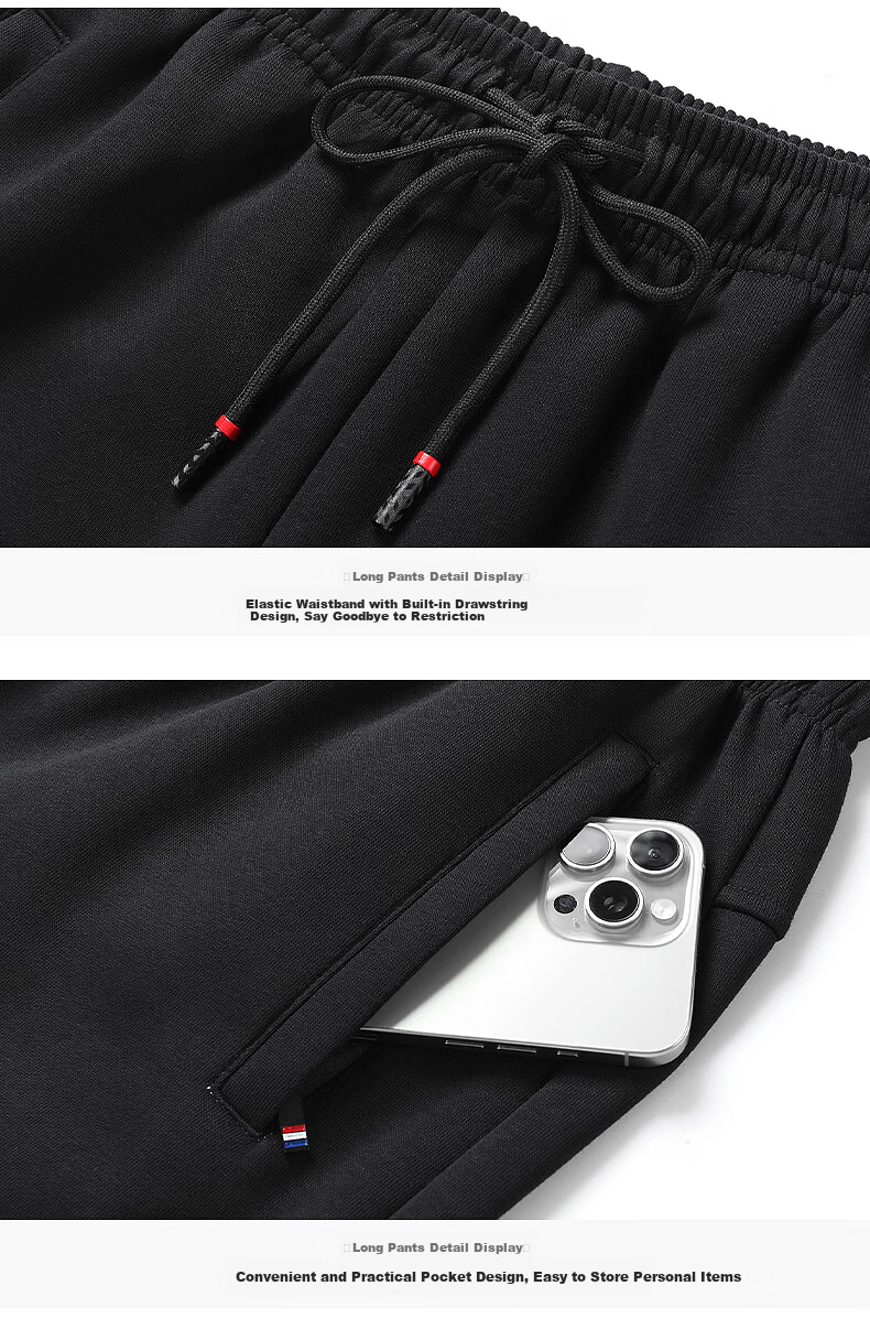 Pierre Cardin Men's Autumn Winter Set Stand Collar Jacket Casual Fleece Lined Thickened Pants Two-Piece Set Dark Blue Straight Fleece Lined 4XL 13