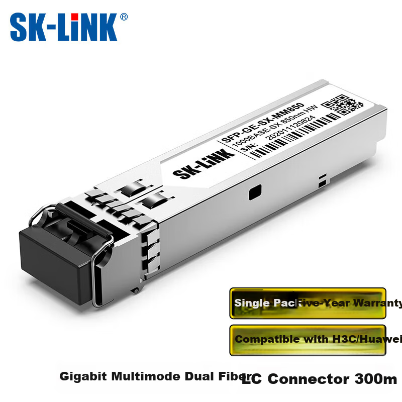 SK-LINK SFP-GE-SX-MM850 Gigabit Multimode Fiber Module 1.25G Dual Fiber LC Connector 850nm Optical Fiber Module-A-D Compatible with Huawei