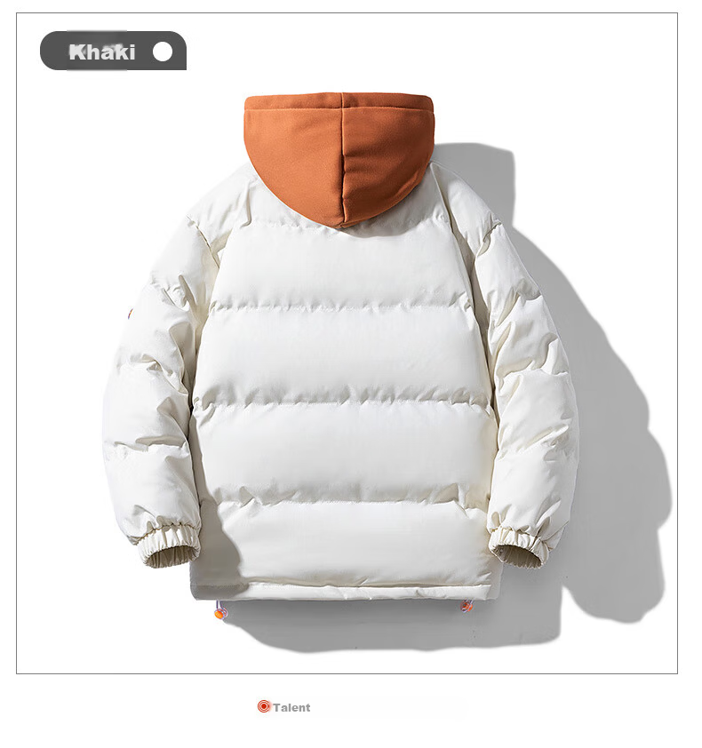 NASA MARVEL Men's Winter Cotton Padded Hooded Jacket Thick Warm Puffer Coat Sports Casual Couple Cotton Coat 13