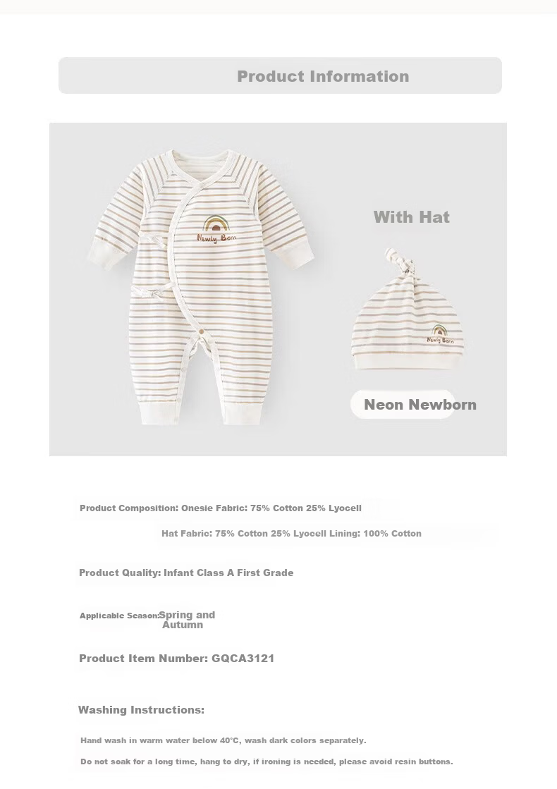 Guaiqi Bear Maternity Gift - Newborn Baby Romper Spring Autumn Jumpsuit Summer Thin Gift Box - Member Discount 16