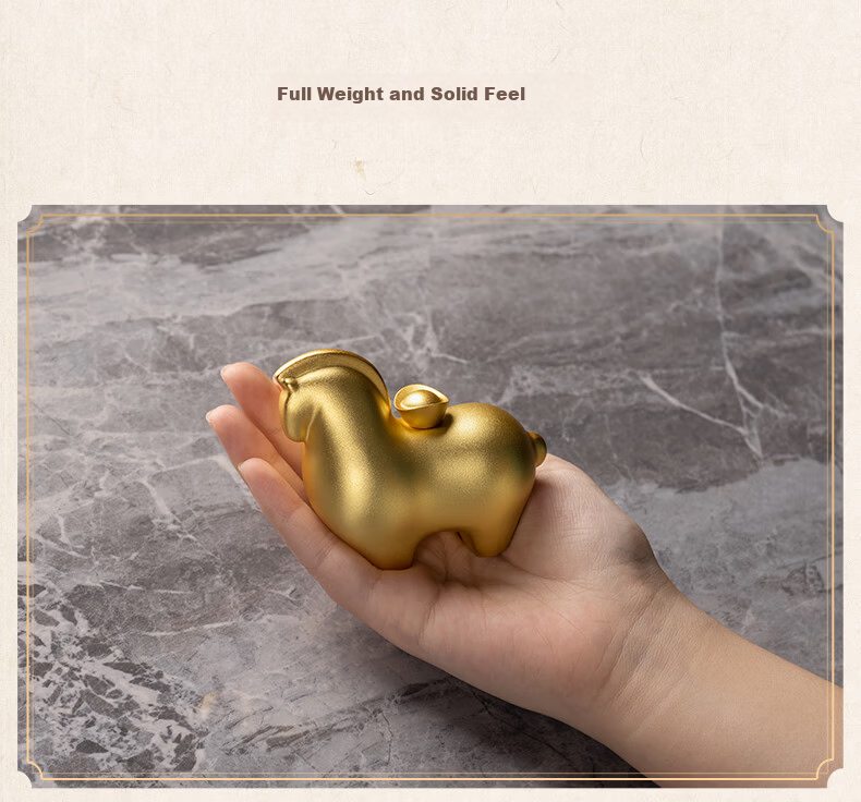 Master Tong "Instant Wealth" Desktop Real Gold Plated Horse Ornament Home Decoration Festival Gift 9